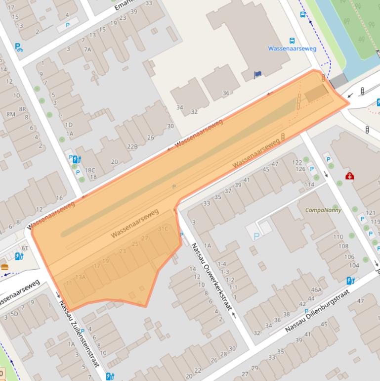 Kaart van postcodegebied 2596CE.