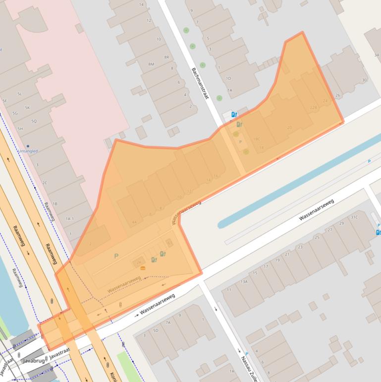 Kaart van postcodegebied 2596CH.