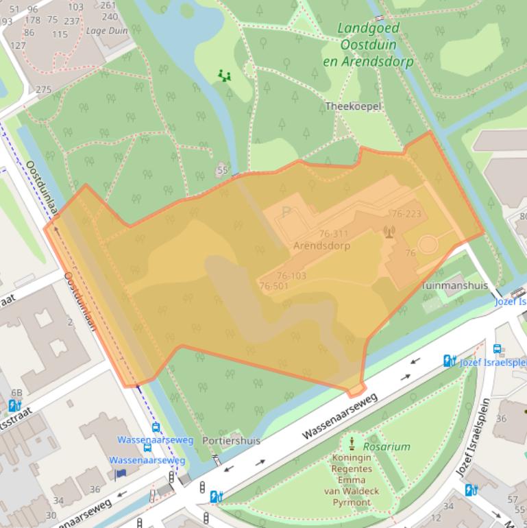 Kaart van postcodegebied 2596CK.