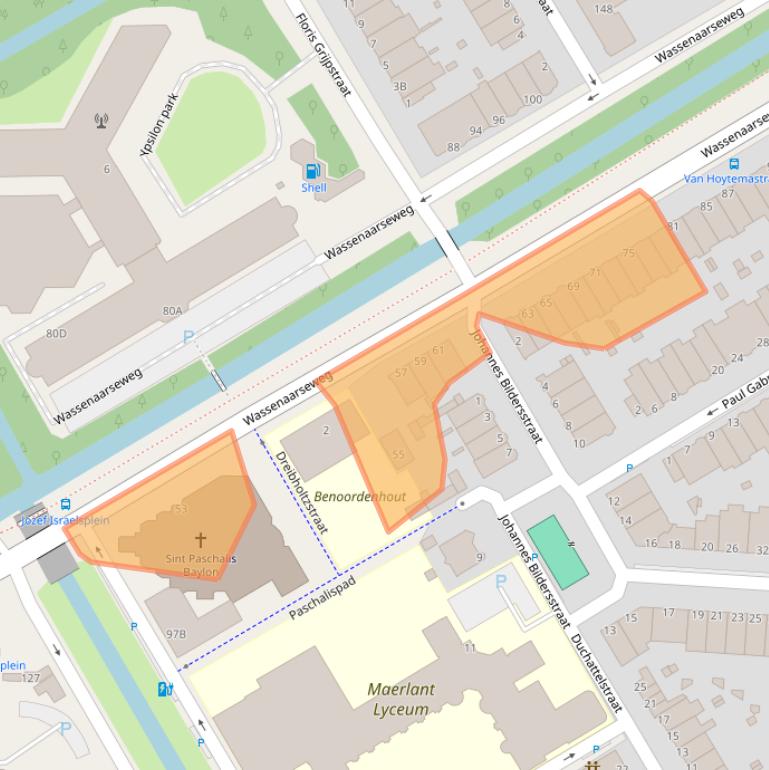 Kaart van postcodegebied 2596CL.