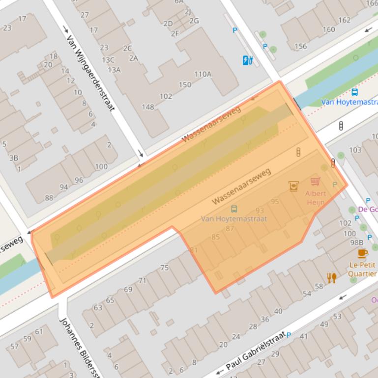 Kaart van postcodegebied 2596CM.