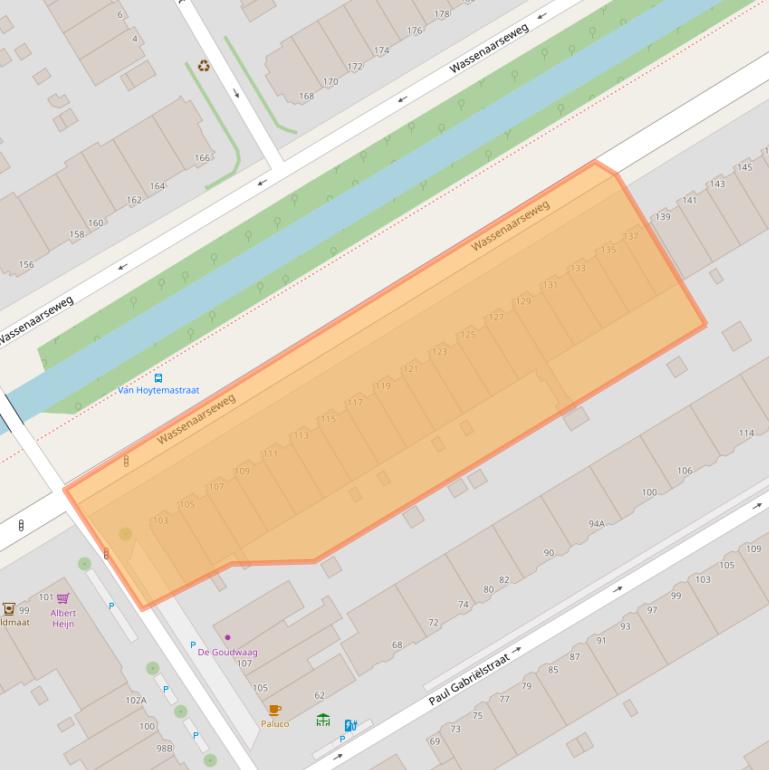 Kaart van postcodegebied 2596CN.