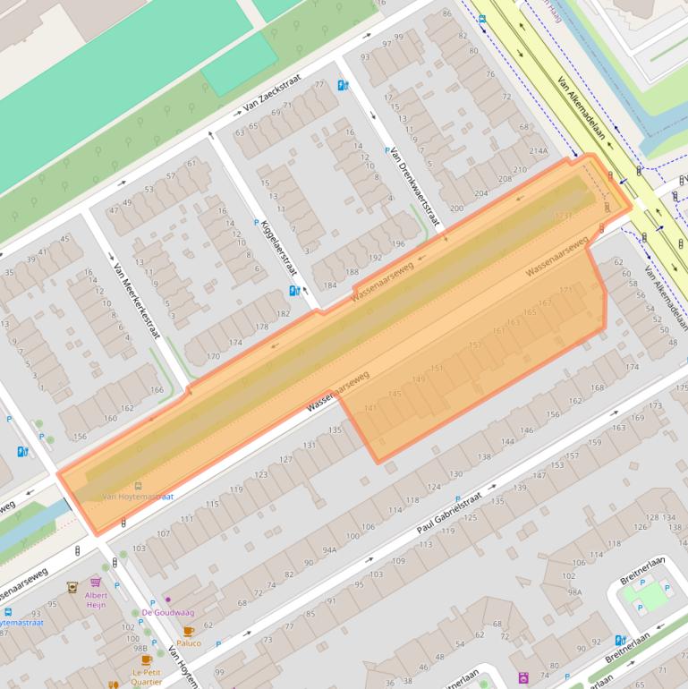 Kaart van postcodegebied 2596CP.