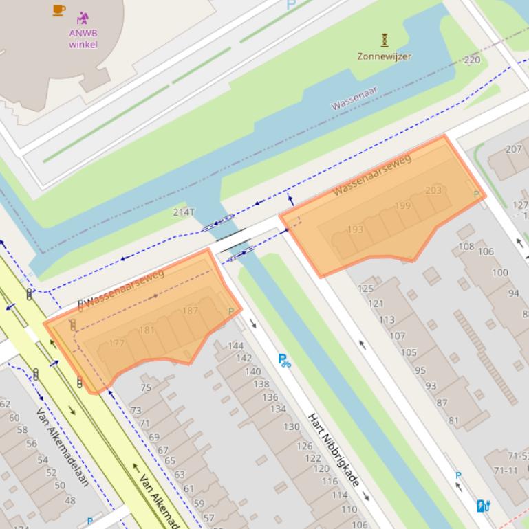 Kaart van postcodegebied 2596CR.