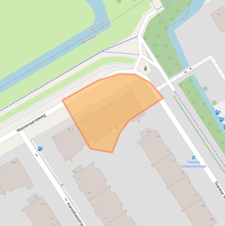 Kaart van postcodegebied 2596CX.