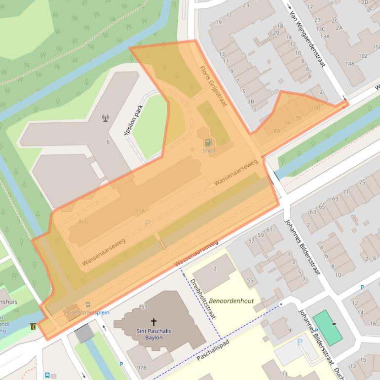 Kaart van postcodegebied 2596CZ.