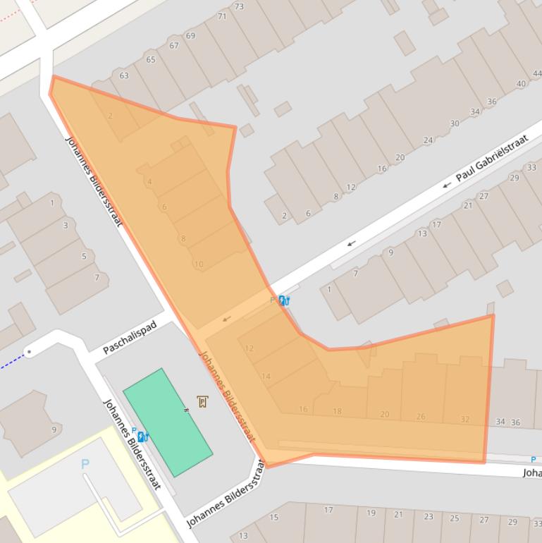 Kaart van postcodegebied 2596EH.