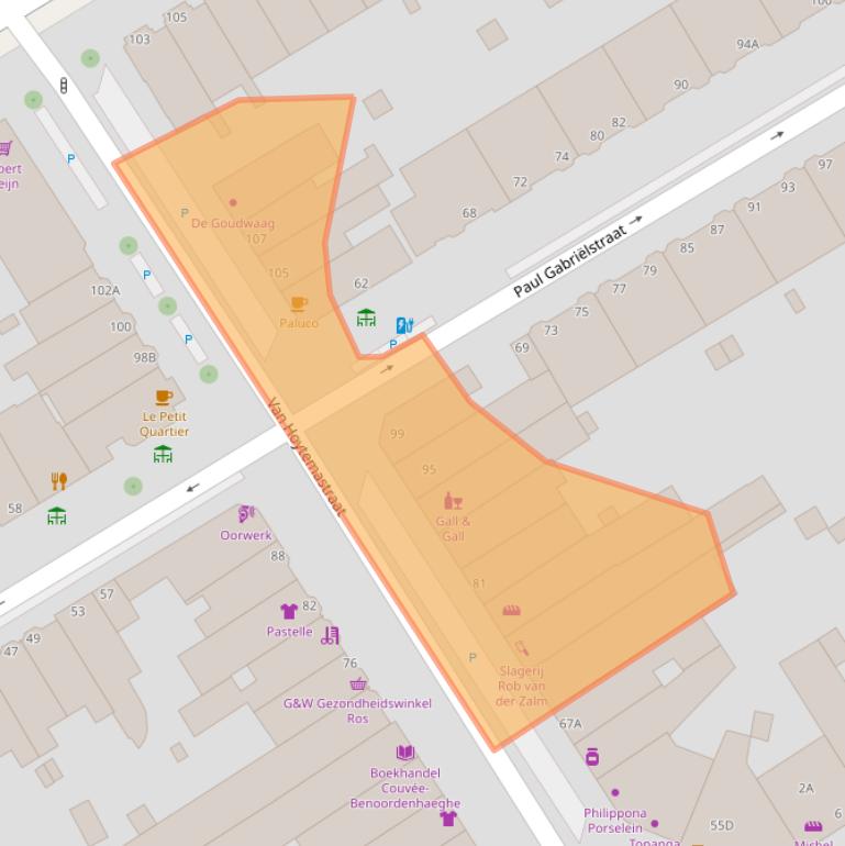 Kaart van postcodegebied 2596EP.