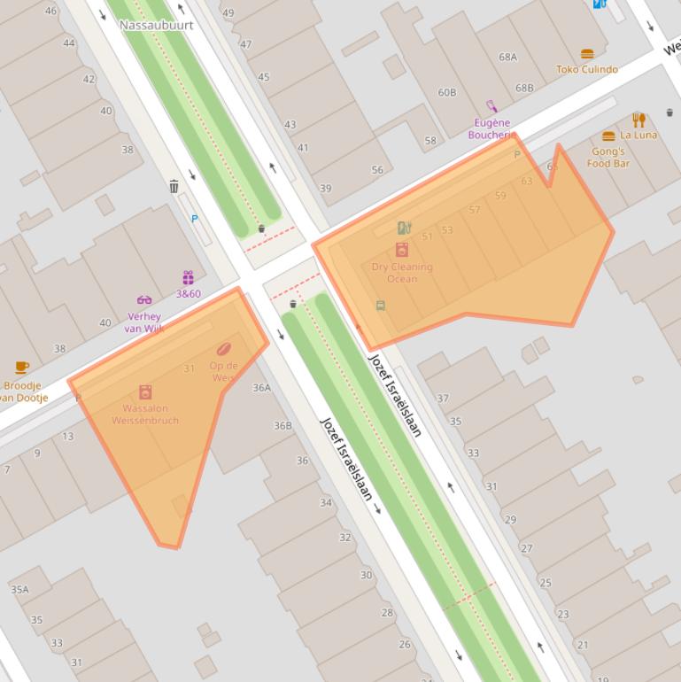 Kaart van postcodegebied 2596GB.