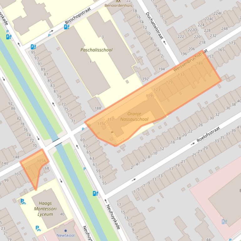 Kaart van postcodegebied 2596GD.