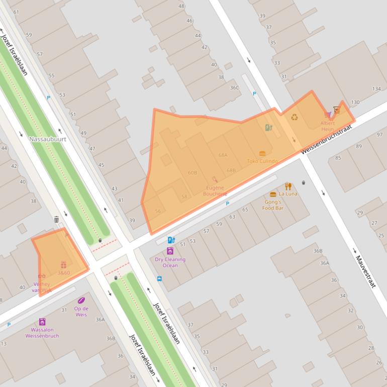 Kaart van postcodegebied 2596GK.