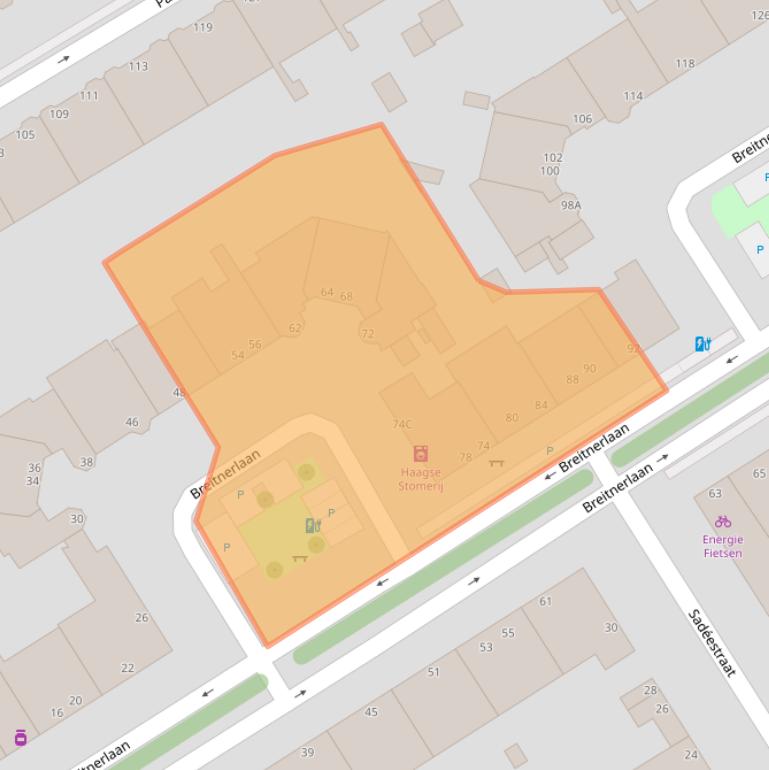 Kaart van postcodegebied 2596HD.