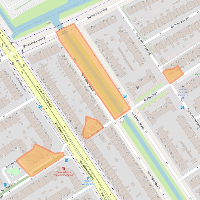Kaart van postcodegebied 2596HG.