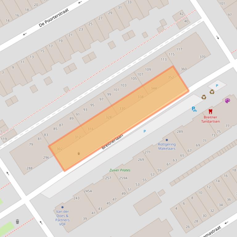 Kaart van postcodegebied 2596HH.