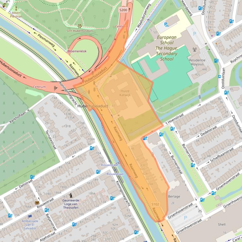 Kaart van postcodegebied 2596HN.