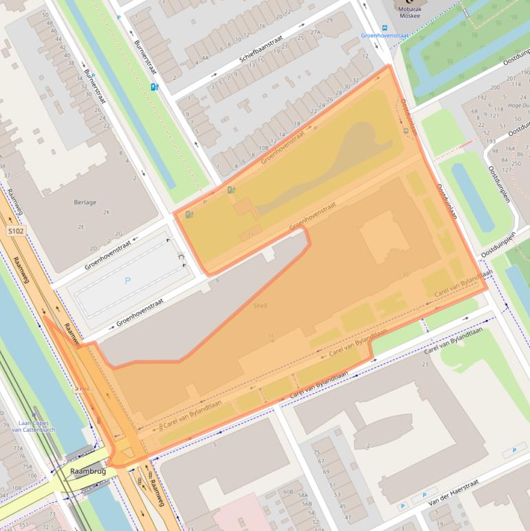 Kaart van postcodegebied 2596HR.