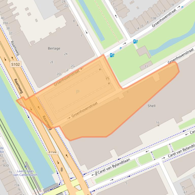 Kaart van postcodegebied 2596HS.