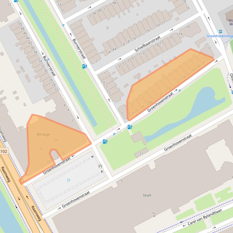 Kaart van postcodegebied 2596HT.