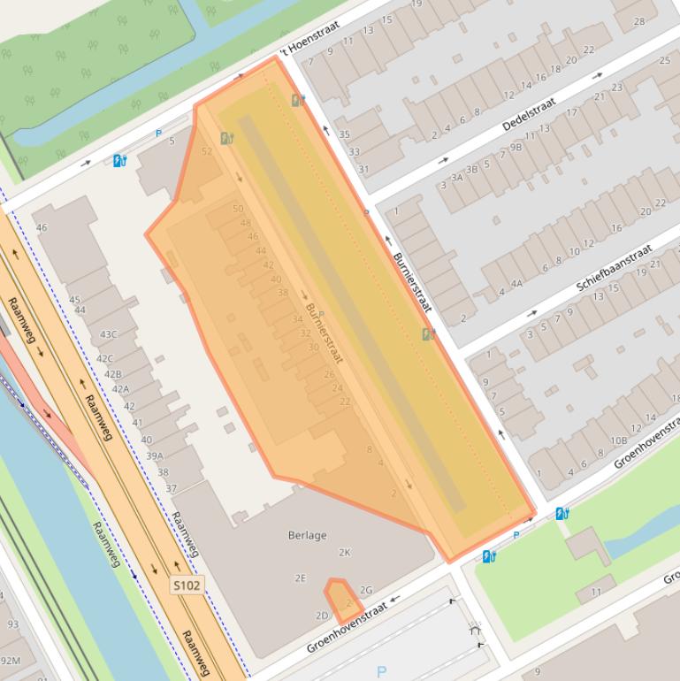 Kaart van postcodegebied 2596HW.