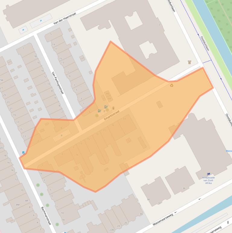 Kaart van postcodegebied 2596JE.