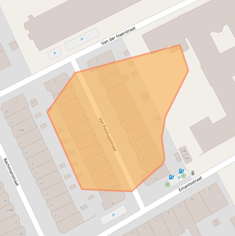 Kaart van postcodegebied 2596JG.