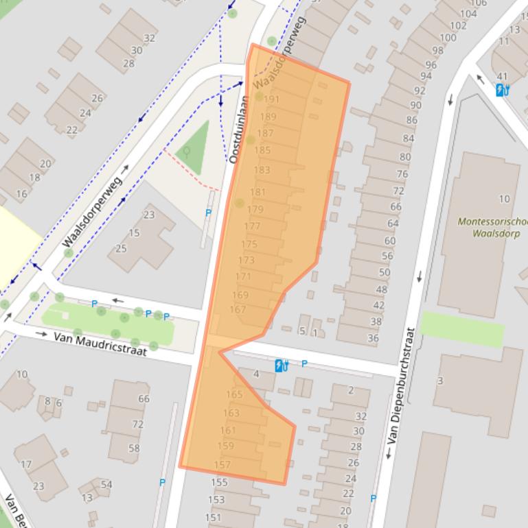 Kaart van postcodegebied 2596JL.