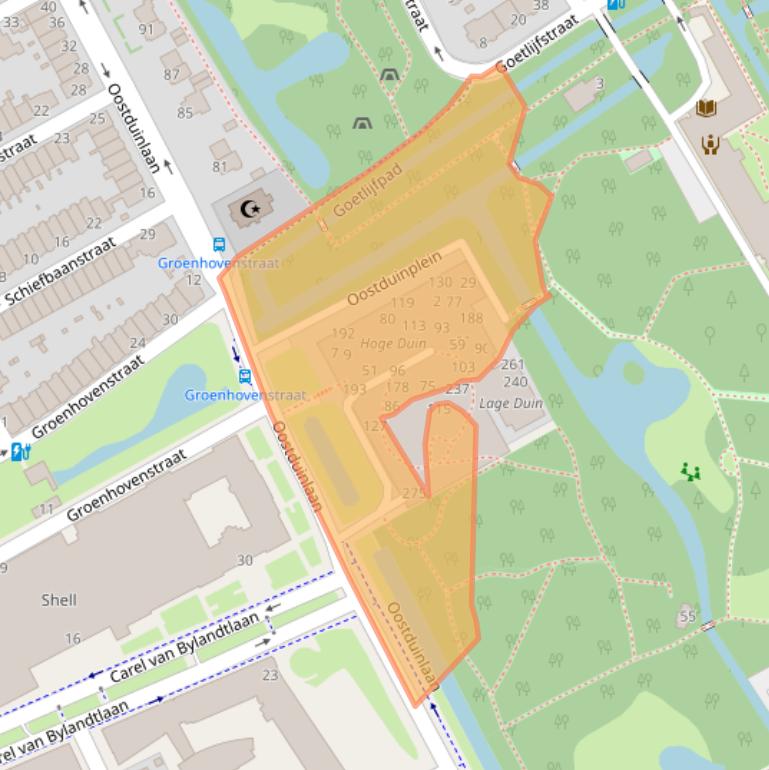 Kaart van postcodegebied 2596JR.