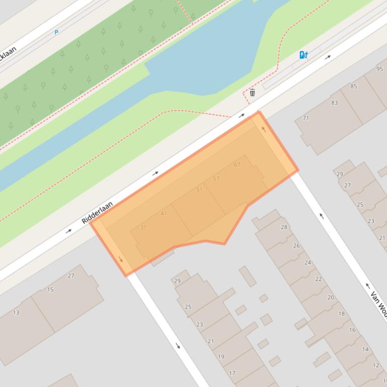 Kaart van postcodegebied 2596PG.