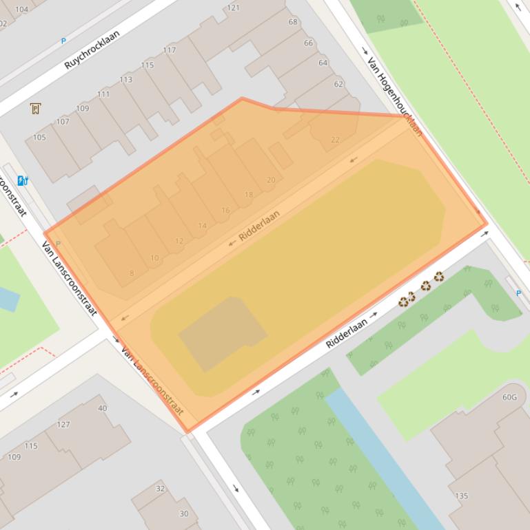 Kaart van postcodegebied 2596PK.