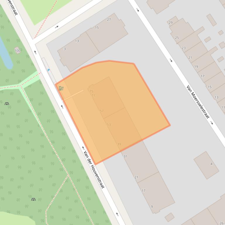 Kaart van postcodegebied 2596PM.