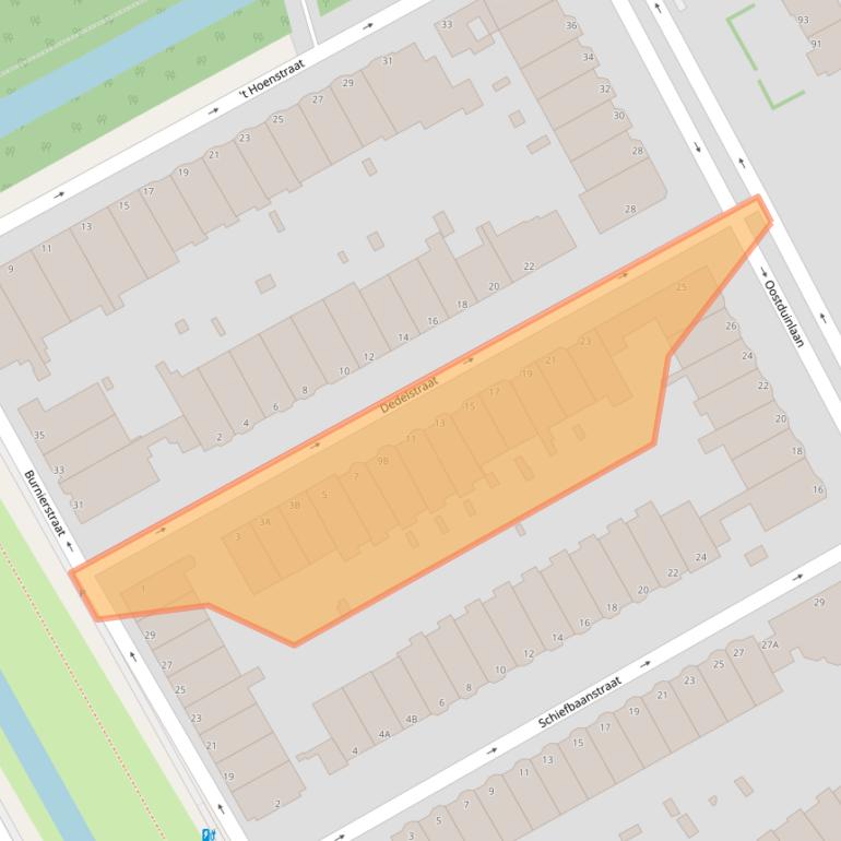 Kaart van postcodegebied 2596RA.