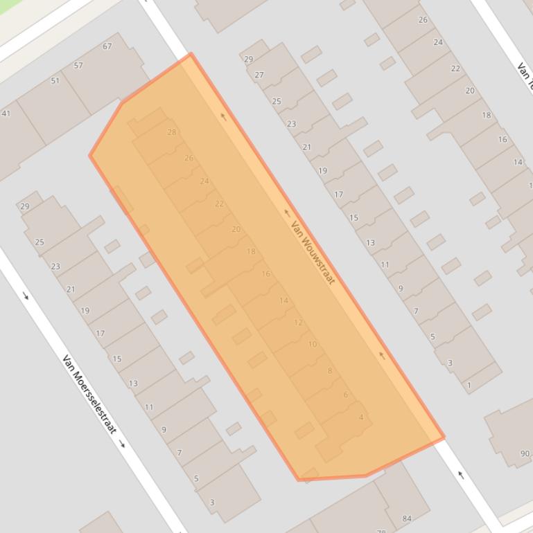 Kaart van postcodegebied 2596RG.