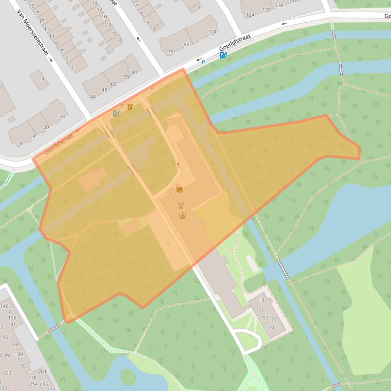 Kaart van postcodegebied 2596RH.