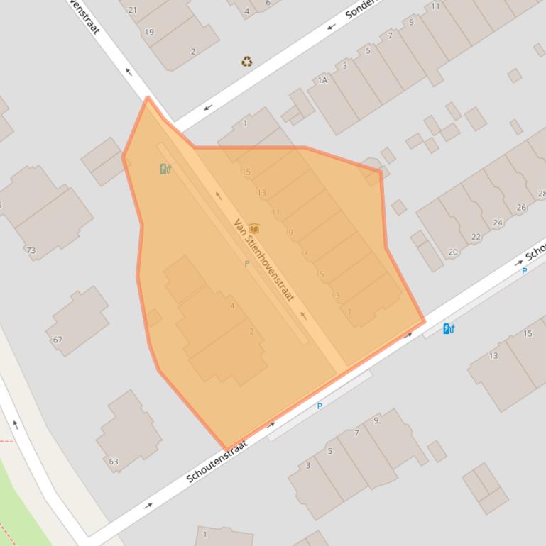 Kaart van postcodegebied 2596SG.