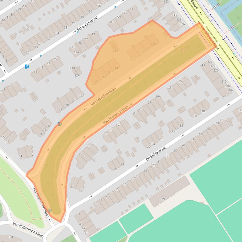 Kaart van postcodegebied 2596ST.