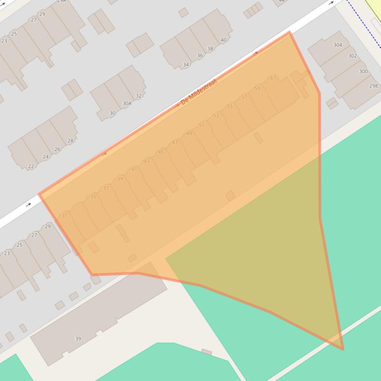 Kaart van postcodegebied 2596SW.