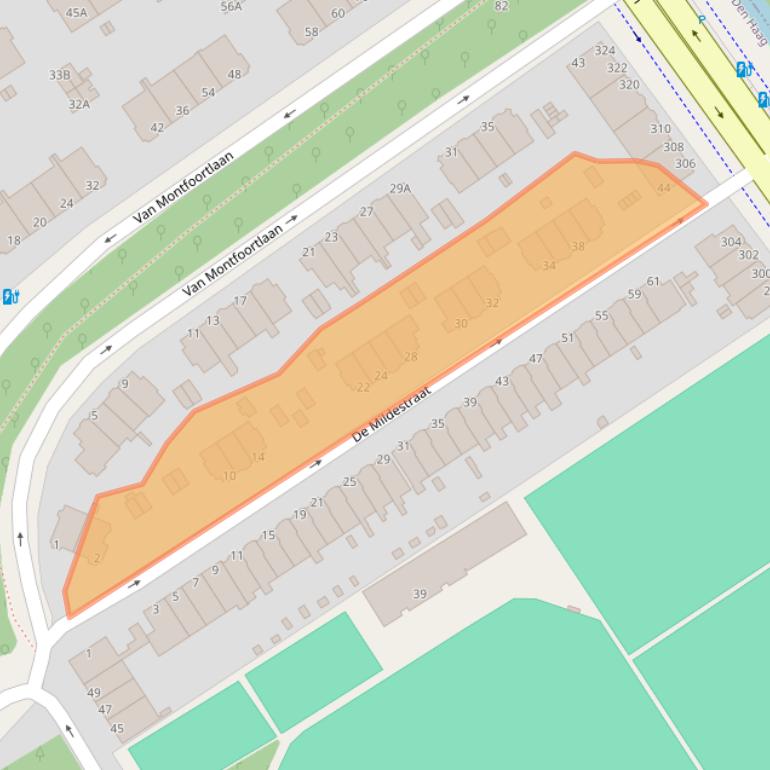 Kaart van postcodegebied 2596SX.