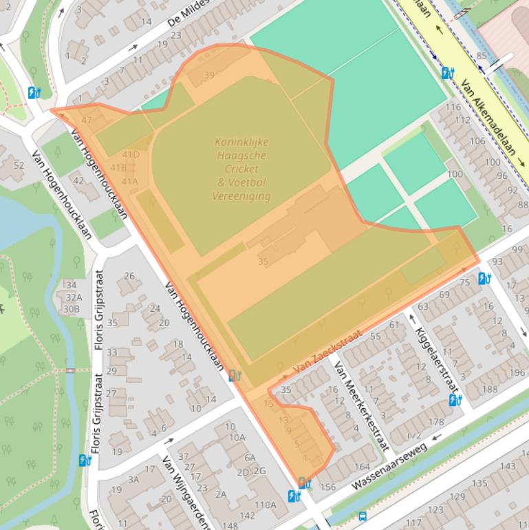 Kaart van postcodegebied 2596TA.