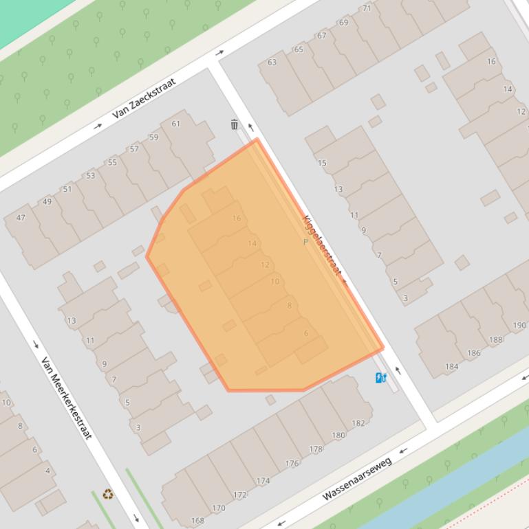 Kaart van postcodegebied 2596TM.