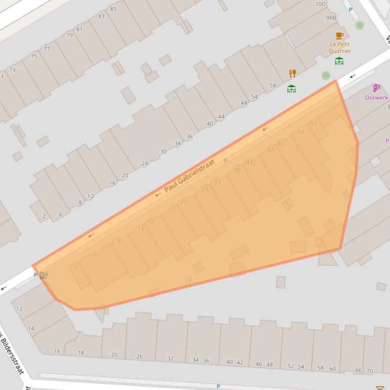 Kaart van postcodegebied 2596VA.