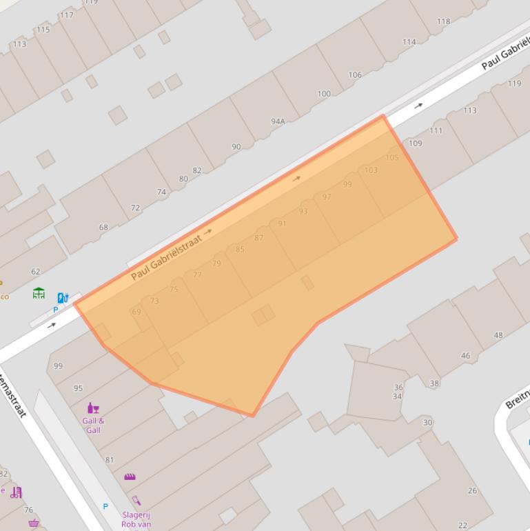 Kaart van postcodegebied 2596VB.