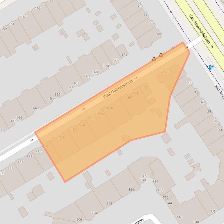 Kaart van postcodegebied 2596VD.