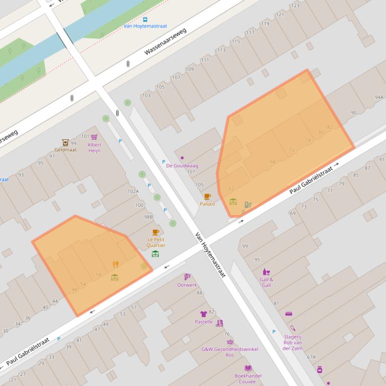 Kaart van postcodegebied 2596VG.