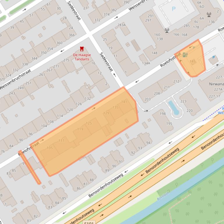 Kaart van postcodegebied 2596VM.