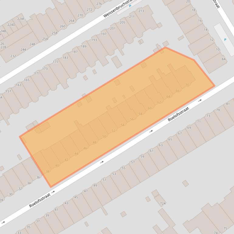 Kaart van postcodegebied 2596VP.