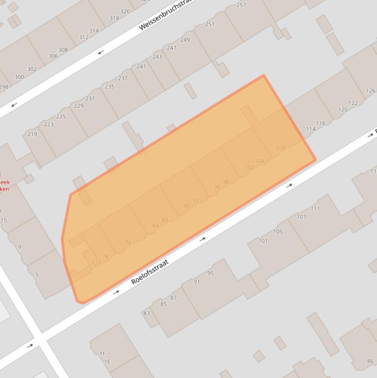 Kaart van postcodegebied 2596VR.