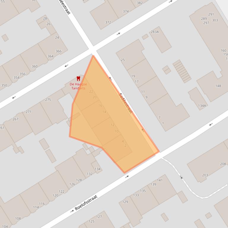 Kaart van postcodegebied 2596XC.