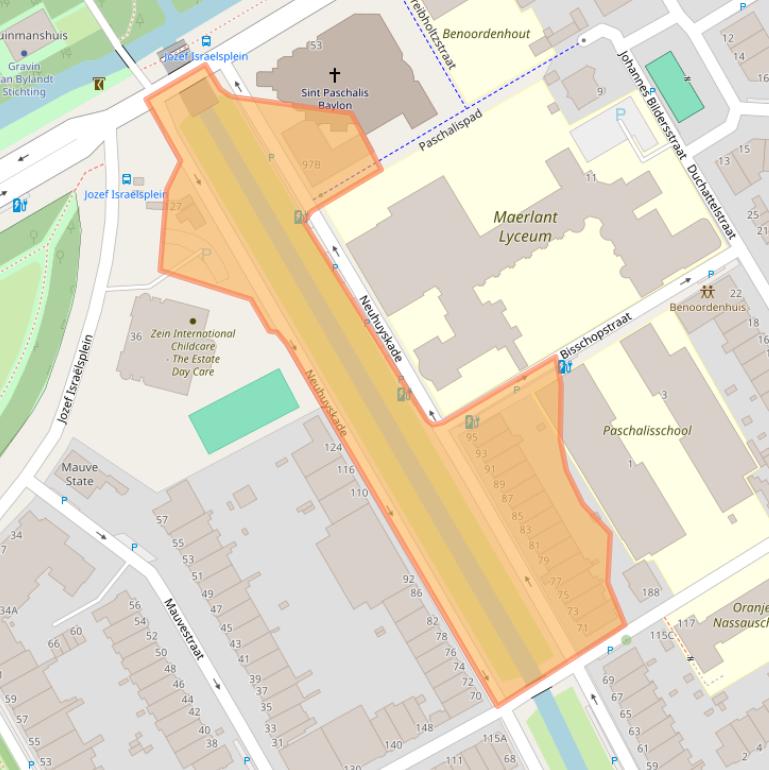 Kaart van postcodegebied 2596XK.