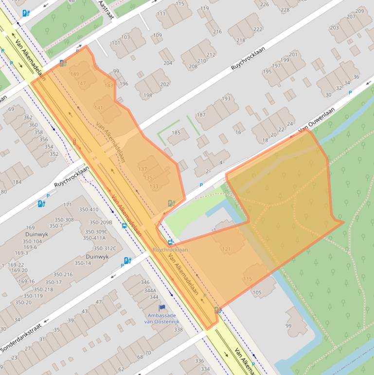 Kaart van postcodegebied 2597AD.