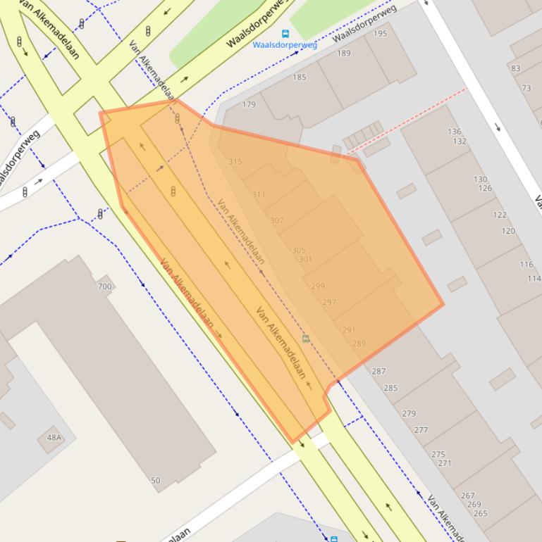 Kaart van postcodegebied 2597AJ.